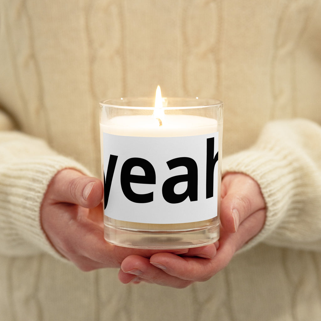 Glass jar soy wax candle