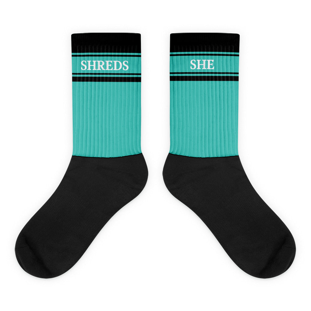 "She Shreds" Socks - Teal