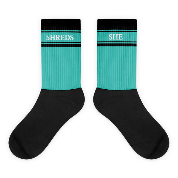 "She Shreds" Socks - Teal
