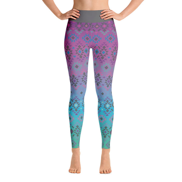 Katie Yoga Leggings - Aztec Design