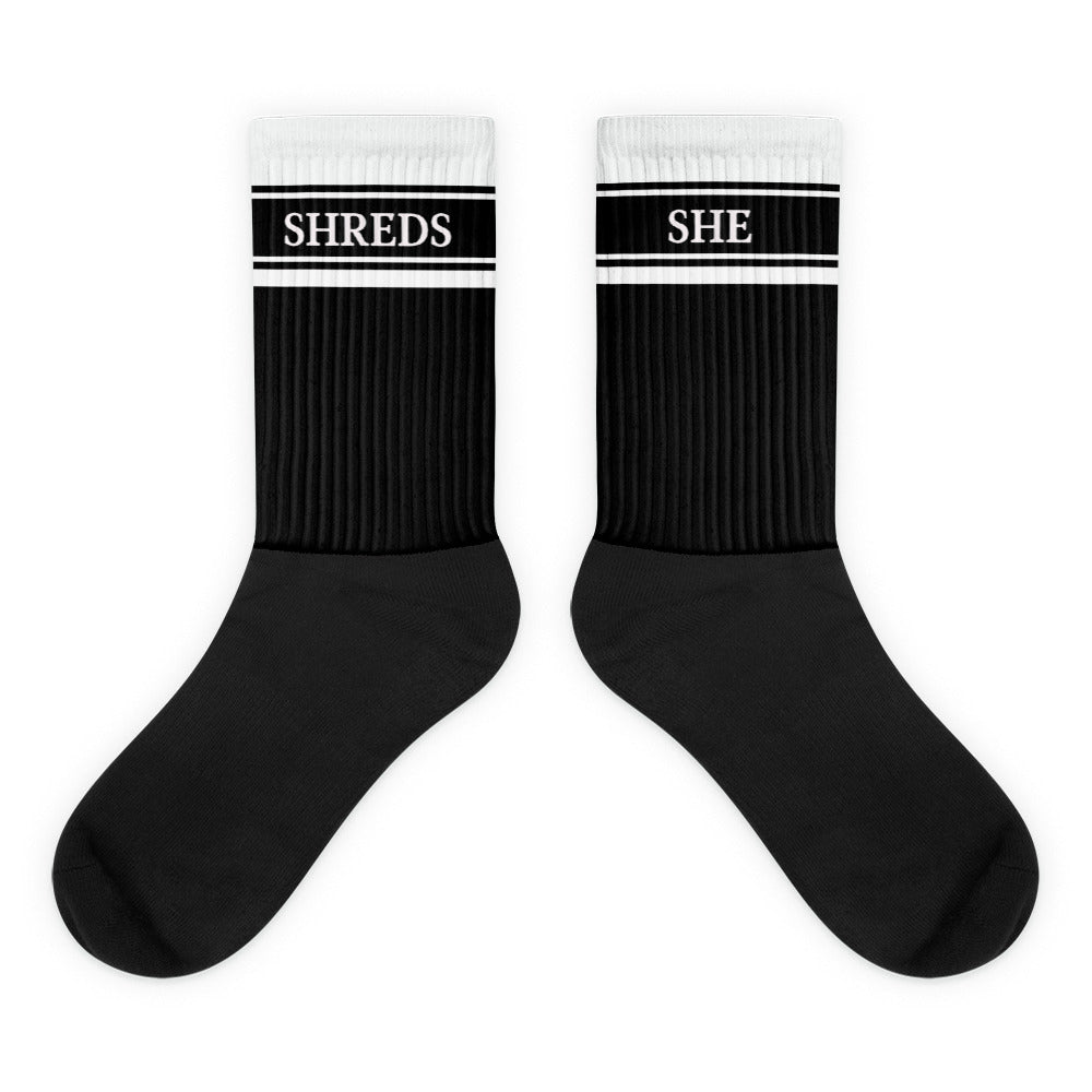 She Shreds Socks - Black and White